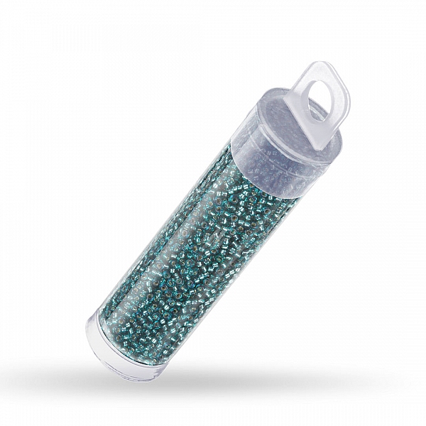 Miyuki Seed Beads Size 15/0 Silver Lined Teal 8.2g Tube