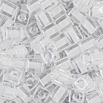 Miyuki Colour Lined White 4mm Square Seed Beads 20g