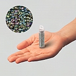 Round Miyuki Seed Beads Transparent Grey Iris 8.2g Tube