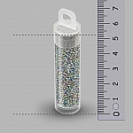 Round Miyuki Seed Beads Transparent Grey Iris 8.2g Tube