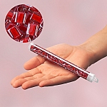 Miyuki Colour Lined Red 4mm Square Seed Beads 20g Tube