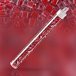 Miyuki Colour Lined Red 4mm Square Seed Beads 20g Tube