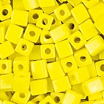 Miyuki Opaque Yellow 4mm Square (Cube) Seed Beads 20g