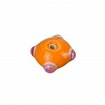 Sputnik Lampwork Orange/Pink Disc Glass Beads 21mm PK1
