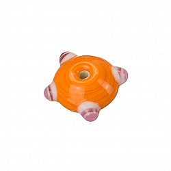 Sputnik Lampwork Orange/Pink Disc Glass Beads 21mm PK1