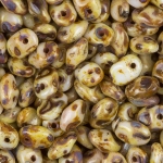 SuperUno™ Czech Chalk Travertine Dark Glass Beads - 22g
