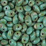 SuperUno™ 5mm Beads Turquoise Green Travertine Dark 22g