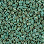SuperUno™ 5mm Beads Turquoise Green Travertine Dark 22g