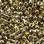 Infinity Two Hole Czech Glass Beads 3x6mm Full Amber 8g