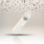 Infinity Two Hole Czech Glass Beads 3x6mm White Luster 8g Infinity Two Hole Czech Glass Beads 3x6mm White Luster 8g