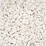 Infinity Two Hole Czech Glass Beads 3x6mm White Luster 8g Infinity Two Hole Czech Glass Beads 3x6mm White Luster 8g