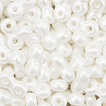 Infinity Czech Glass Seed Beads 4x8mm Pastel White 7.5g