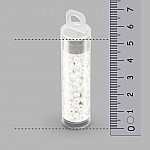 Infinity Czech Glass Seed Beads 4x8mm Pastel White 7.5g