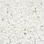 Infinity Czech Glass Seed Beads 4x8mm Pastel White 7.5g
