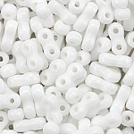 Infinity Two Hole Czech Seed Beads 3x6mm Chalk 8g