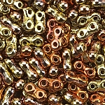 Infinity Czech Glass Beads 3x6mm California Gold Rush 8g