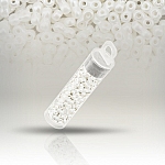 Infinity Two Hole Czech Glass Beads 3x6mm Pastel White 8g