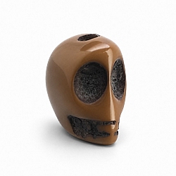 Brown Acrylic Resin Gothic 3D Skull Bead 13x16mm PK1