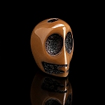 Brown Acrylic Resin Gothic 3D Skull Bead 13x16mm PK1