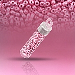 Infinity Two Hole Czech Glass Beads 3x6mm Pastel Pink 8g
