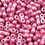 Infinity Two Hole Czech Glass Beads 3x6mm Pastel Pink 8g