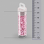 Infinity Two Hole Czech Glass Beads 3x6mm Pastel Pink 8g