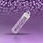 Infinity Two Hole Czech Glass Beads 3x6mm Pastel Lilac 8g