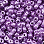 Infinity Two Hole Czech Glass Beads 3x6mm Pastel Lilac 8g