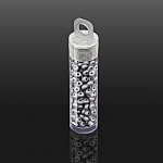 Infinity Czech Seed Beads 4x8mm Matte Metallic Steel 7.5g 