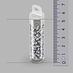 Infinity Czech Seed Beads 4x8mm Matte Metallic Steel 7.5g 