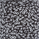 Infinity Czech Seed Beads 4x8mm Matte Metallic Steel 7.5g 