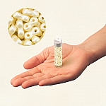 Infinity Two Hole Czech Glass Beads 3x6mm Pastel Cream 8g