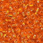 Miyuki Drop Seed Beads Silver Lined Orange 3.4mm 25g Tube