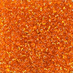 Miyuki Drop Seed Beads Silver Lined Orange 3.4mm 25g Tube