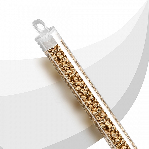 Miyuki Size 8 Round Seed Beads Galvanized Gold 22g Tube