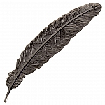Metal Brass Feather Bookmark Gunmetal Grey Finish 115mm