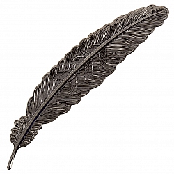 Metal Brass Feather Bookmark Gunmetal Grey Finish 115mm