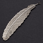 Metal Brass Feather Bookmark Gunmetal Grey Finish 115mm