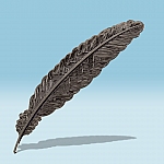 Metal Brass Feather Bookmark Gunmetal Grey Finish 115mm