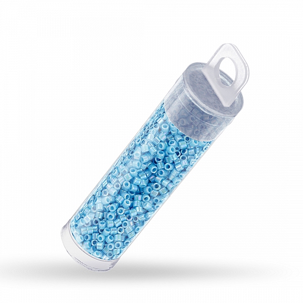 Miyuki Delica Beads Size 10 Opaque Light Blue AB 7.2g