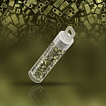 Miyuki Half Tila Beads Olive Green Gold Luster 5mm 7.8g