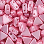Czech Kheops® Par Puca® Pastel Pink 2 Hole Beads 6mm 9g