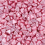 Czech Kheops® Par Puca® Pastel Pink 2 Hole Beads 6mm 9g