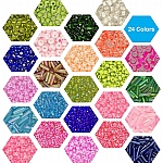 Beadsmith BASIC Elements Glass Seed Beads Kit – 24 Colours with Flip-Top Storage Case