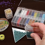 Beadsmith BASIC Elements Glass Seed Beads Kit – 24 Colours with Flip-Top Storage Case