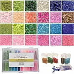 Beadsmith BASIC Elements Glass Seed Beads Kit – 24 Colours with Flip-Top Storage Case