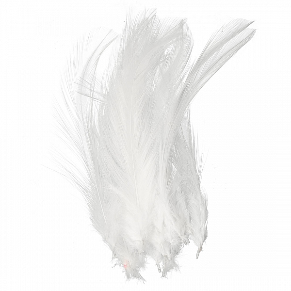 Dyed White Craft Feathers 120mm – Pack of 20