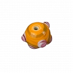 Sputnik Lampwork Orange And Pink Round Glass Bead 16mm