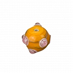 Sputnik Lampwork Orange And Pink Round Glass Bead 16mm