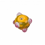 Sputnik Lampwork Orange And Pink Round Glass Bead 16mm